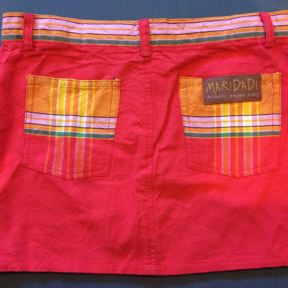Vintage 80s/90s Kenyan African mini skirt sz xs/s - Picture 3 of 5